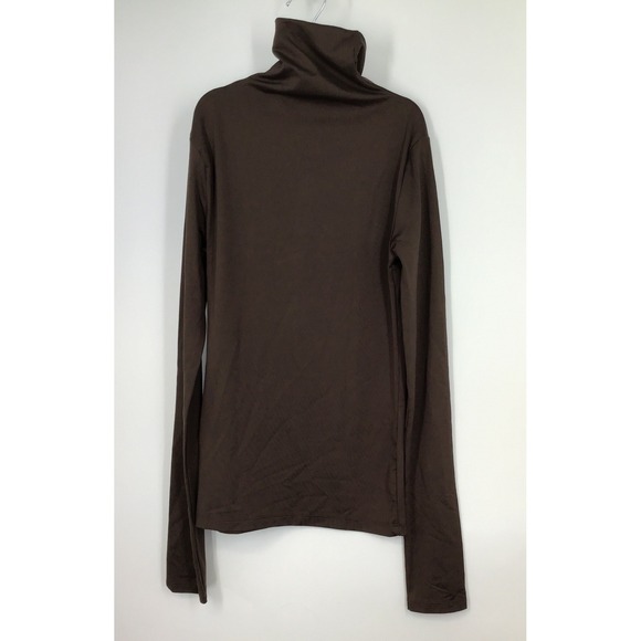 Zara Brown Mock Neck Long Sleeve Stretch Top with Paris Zara France Print Size 4 - Picture 4 of 8